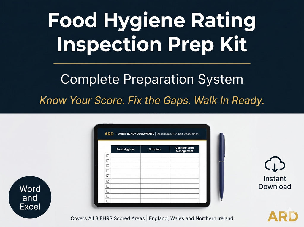 Food Hygiene Inspection Prep Kit | FHRS Score Higher Documents (Digital Download)