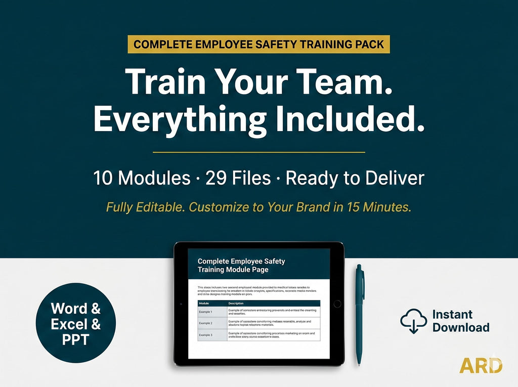 Complete Employee Safety Training Pack | 10 Modules, ISO 45001, OSHA GHS (Instant Download)