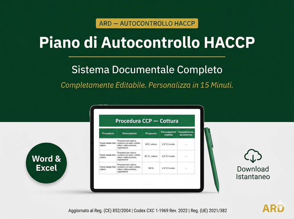 Editable HACCP Self-Control Plan | Food Business Documentation System (Reg. 852/2004)