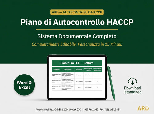 Editable HACCP Self-Control Plan | Food Business Documentation System (Reg. 852/2004)