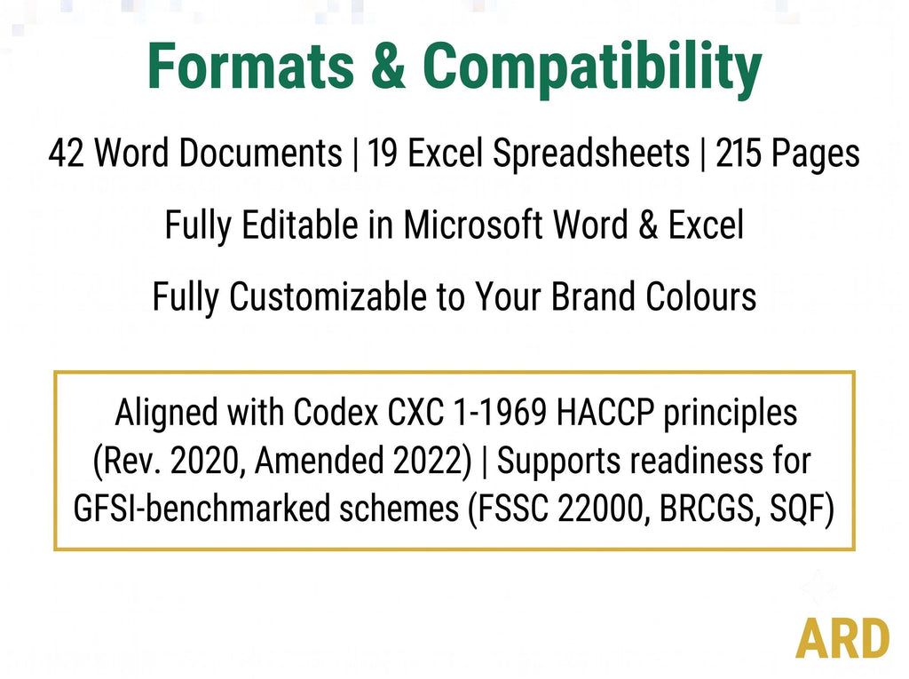 HACCP Food Safety Management System Full Pack Documents