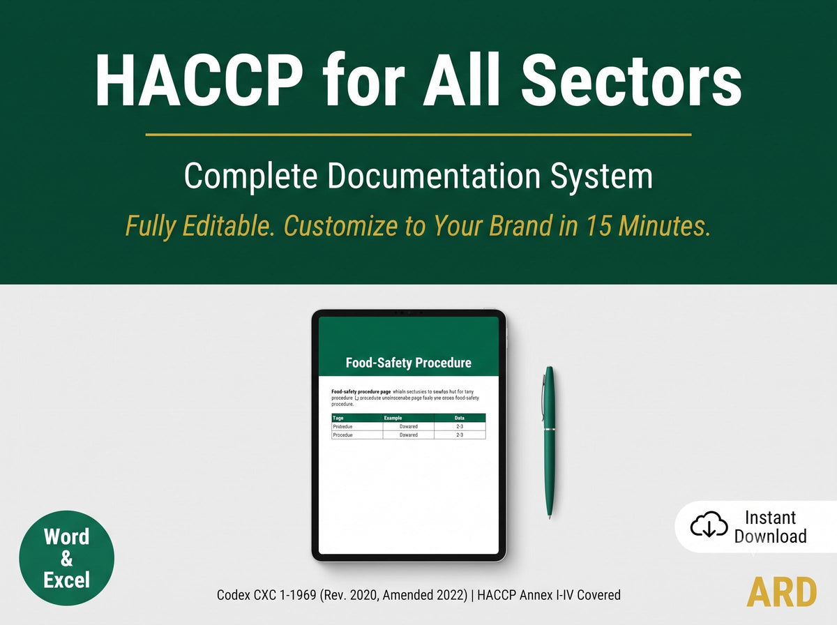 HACCP Food Safety Management System Full Pack Documents