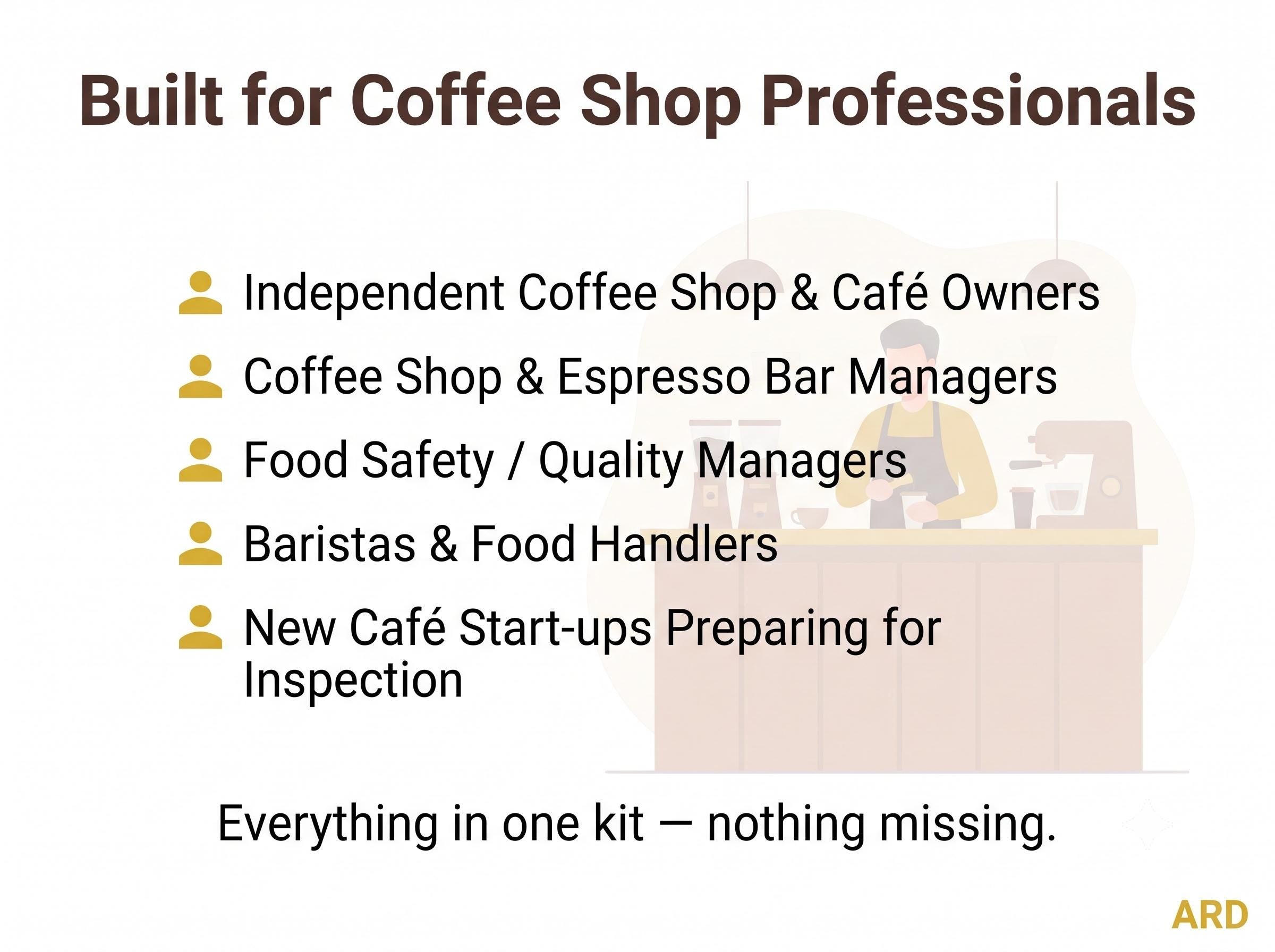 Coffee Shop HACCP Food Safety System Full Pack Documents ( Editable Word Excel Cafe Manual Procedures Logs Allergen Audit Checklist )