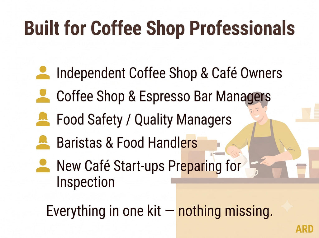 Coffee Shop HACCP Food Safety System Full Pack Documents ( Editable Word Excel Cafe Manual Procedures Logs Allergen Audit Checklist )