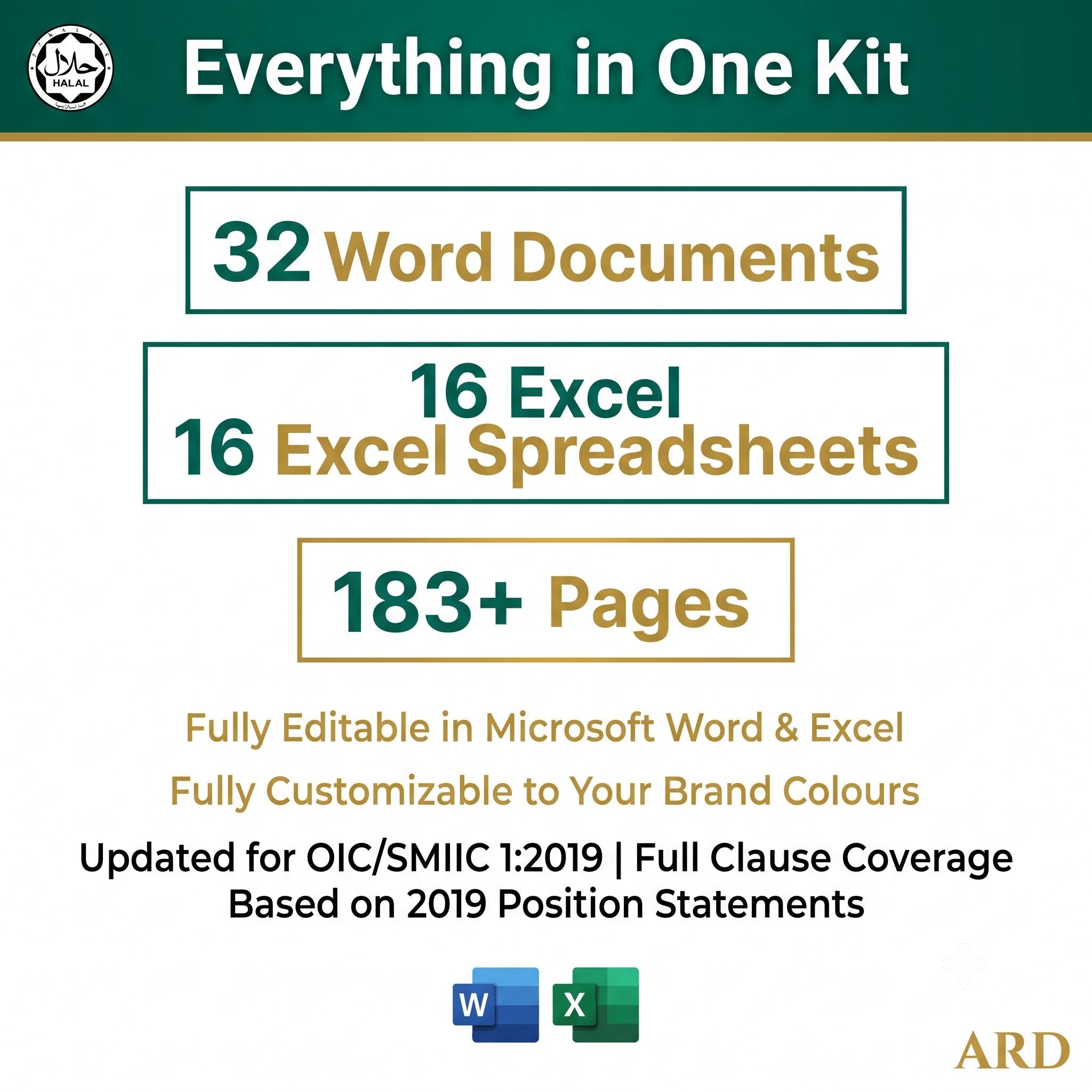 Halal Certification Documentation System Full Pack | OIC/SMIIC 1:2019 | 48 Editable Files | HACCP Slaughter Traceability Audit Records