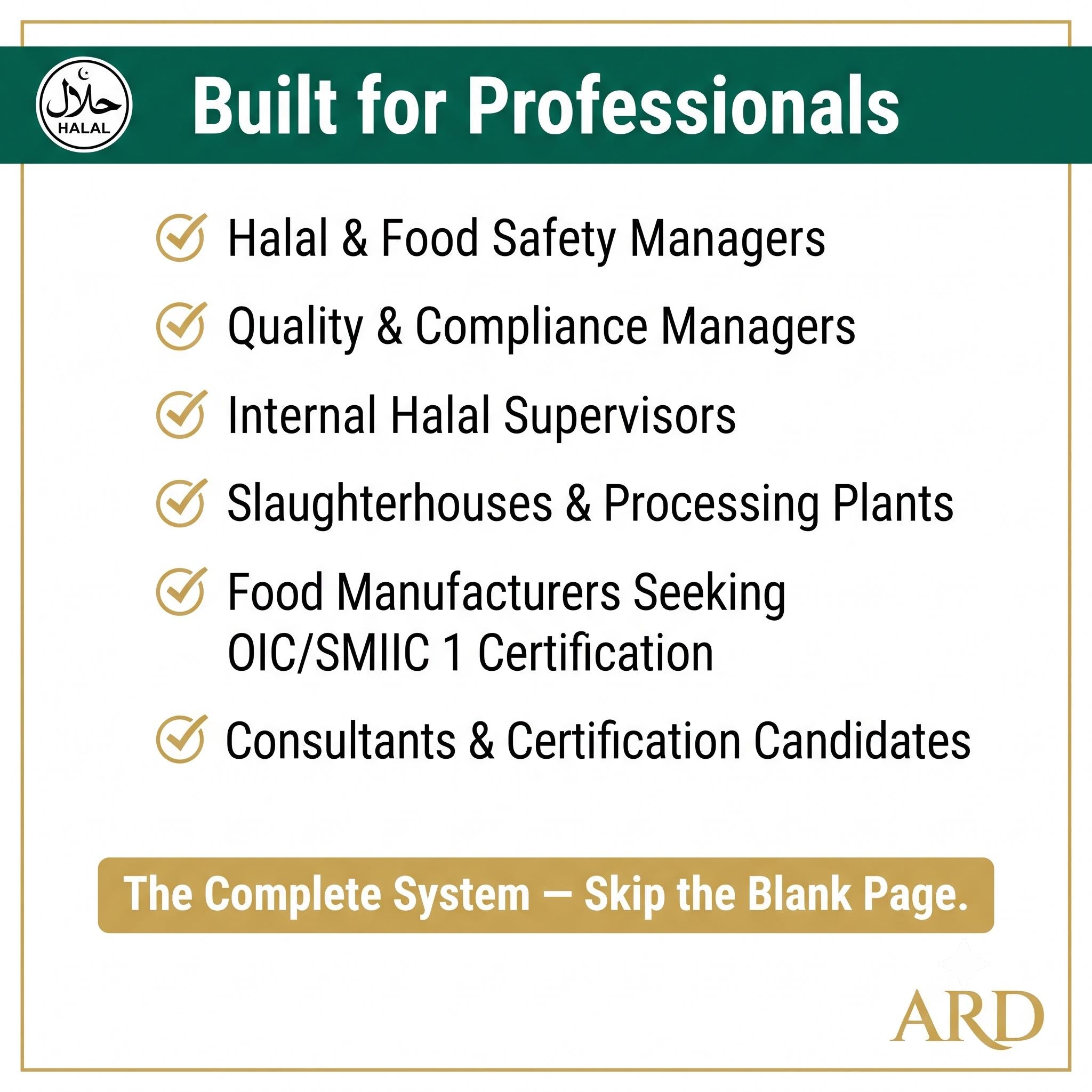 Halal Certification Documentation System Full Pack | OIC/SMIIC 1:2019 | 48 Editable Files | HACCP Slaughter Traceability Audit Records