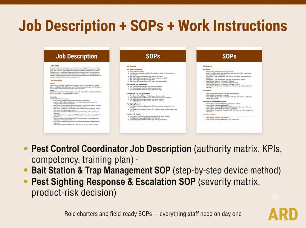 Pest Control System IPM Program Documents Full Pack for Food Manufacturing ISO 22000 BRCGS HACCp