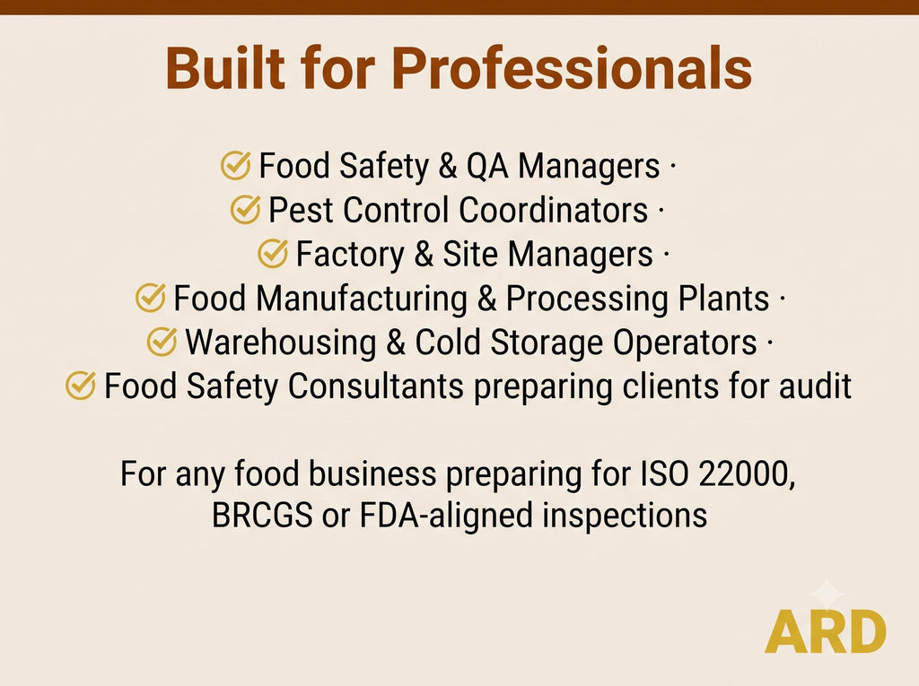 Pest Control System IPM Program Documents Full Pack for Food Manufacturing ISO 22000 BRCGS HACCp