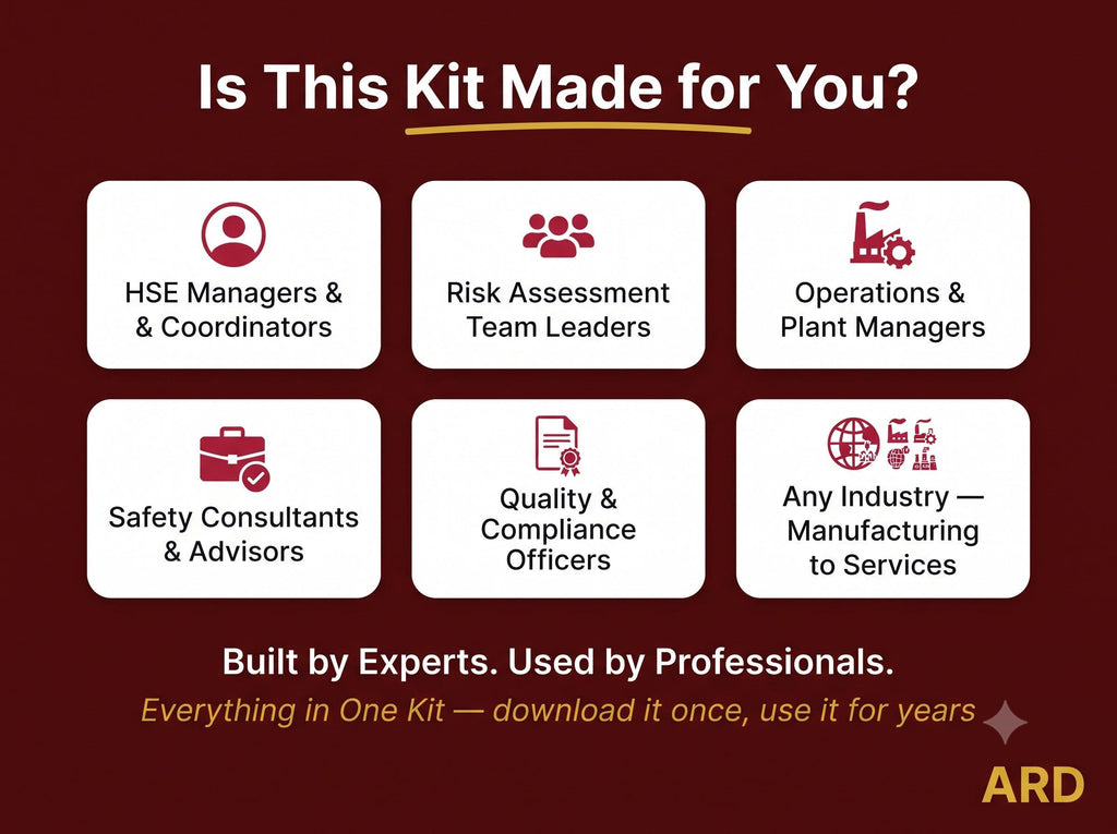 Workplace Health and Safety Risk Assessment System Full Pack ( HARA | 38 Documents Word & Excel | Risk Register JSA Audit ISO 45001 )
