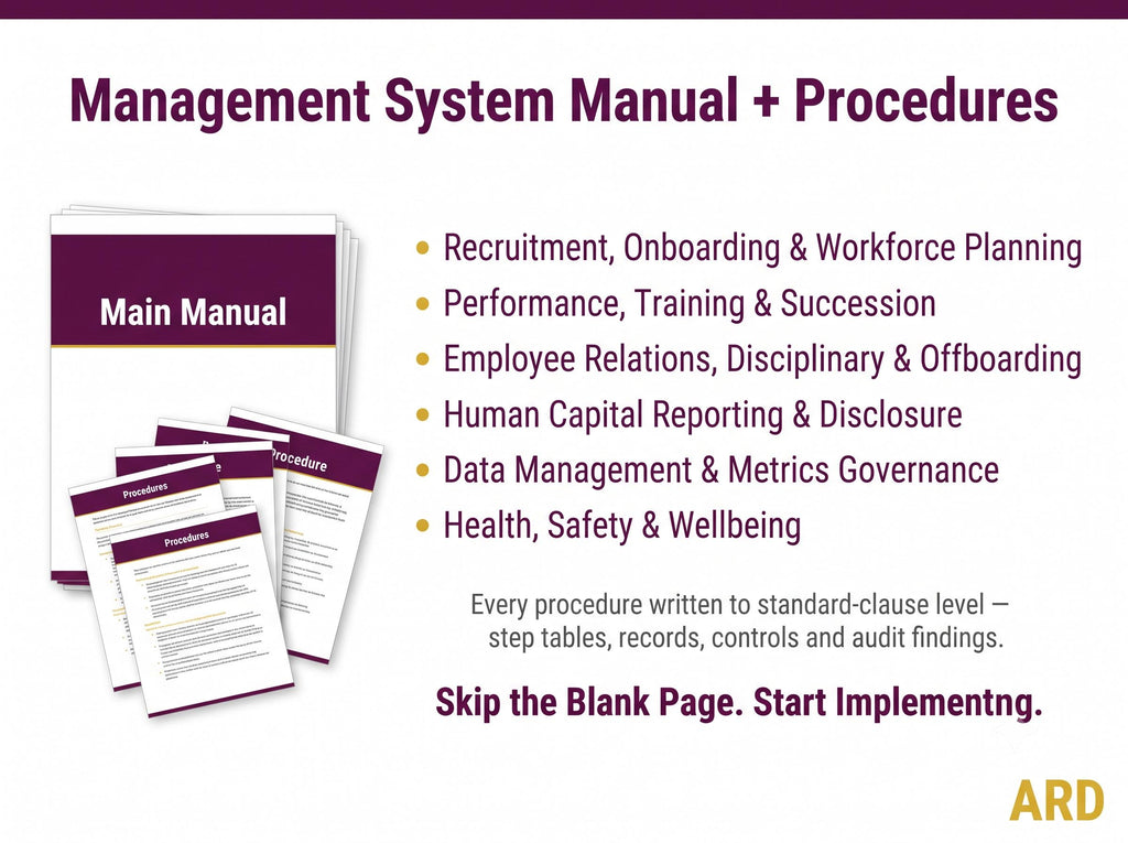 ISO 30414:2025 Human Capital Reporting System Full Pack ( 52 Documents | HR Metrics KPI Workforce Analytics HRMs )
