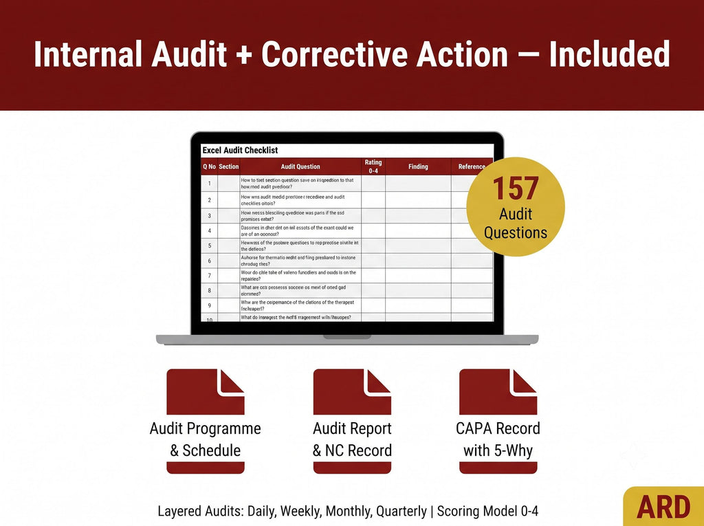 5S Workplace Organization System Full Pack, Lean Manufacturing Audit Checklist SOPs, Editable Word Excel, Digital Download