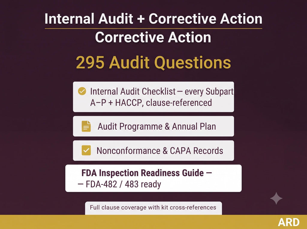 Dietary Supplement cGMP HACCP System Documents Full Pack (FDA 21 CFR Part 111 Quality Manual SOp Batch Record Haccp Plan Audit Checklist )