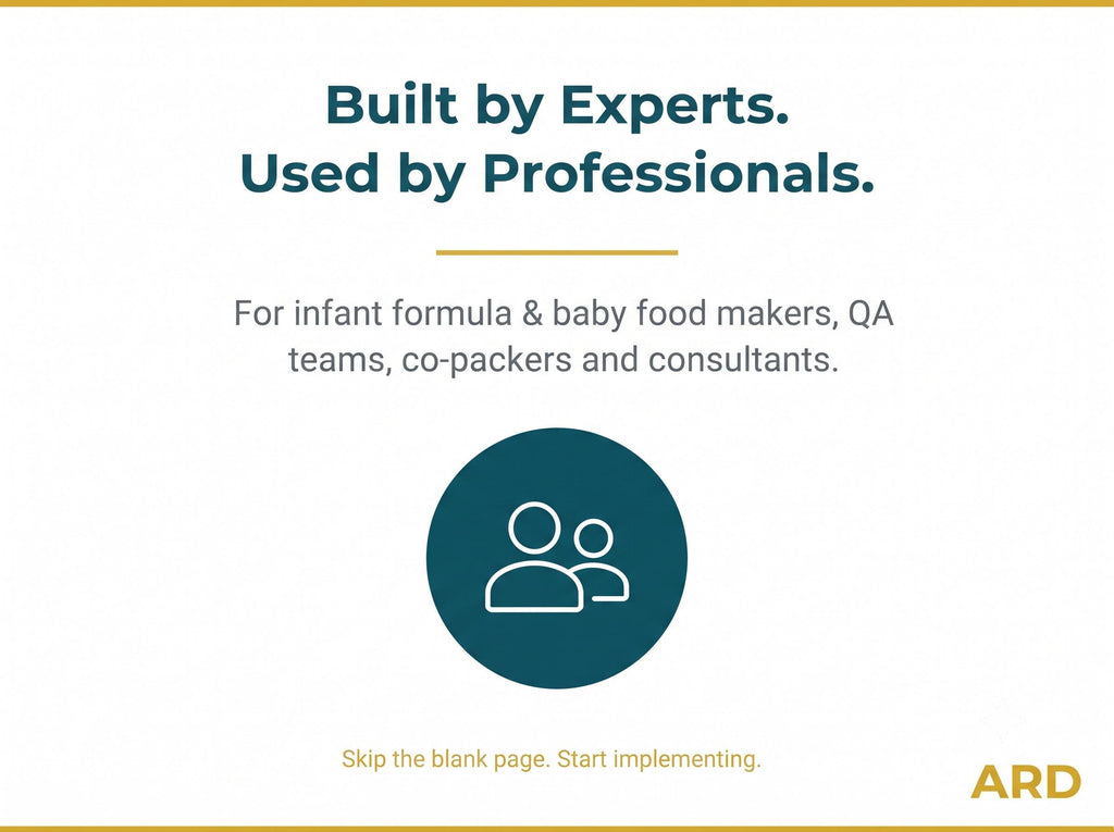 FDA Based Infant Formula Baby Food HACCP System Full Pack