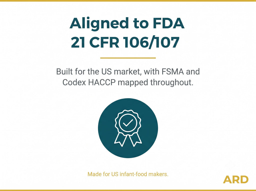 FDA Based Infant Formula Baby Food HACCP System Full Pack