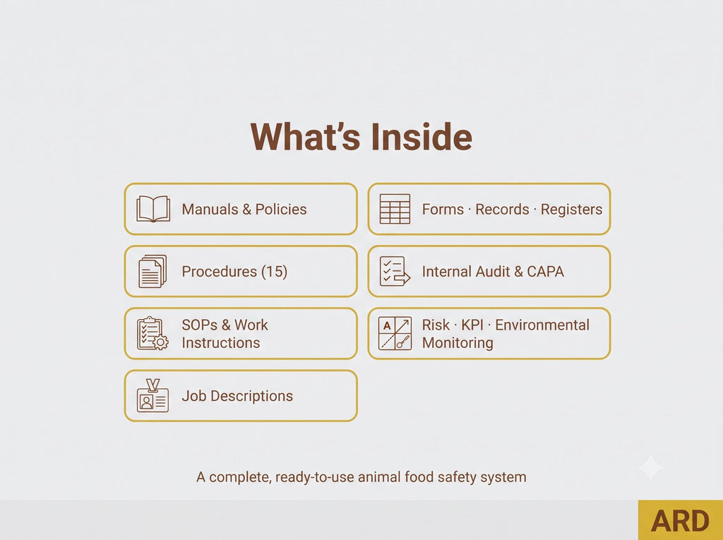 Pet Food HACCP FDA 21 CFR Part 507 Documentation System Full Pack All İn One
