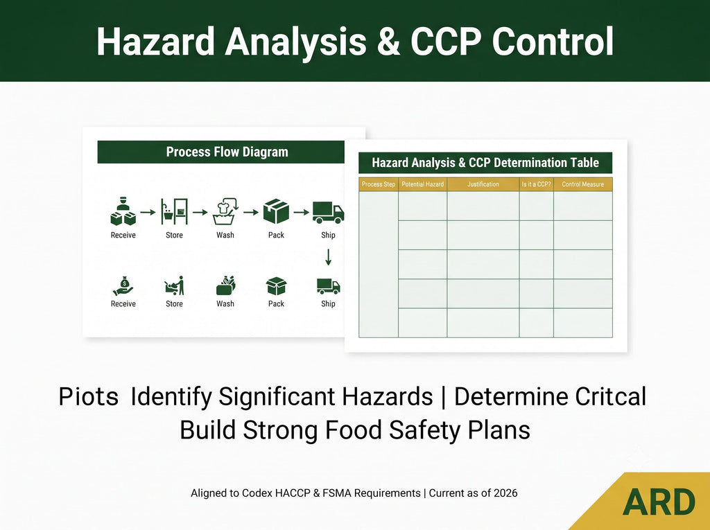 HACCP Plan for Fresh , Fresh-Cut Vegetables Food Safety Documentation System Full Pack | FDA FSMA 21 CFr 112 & 117