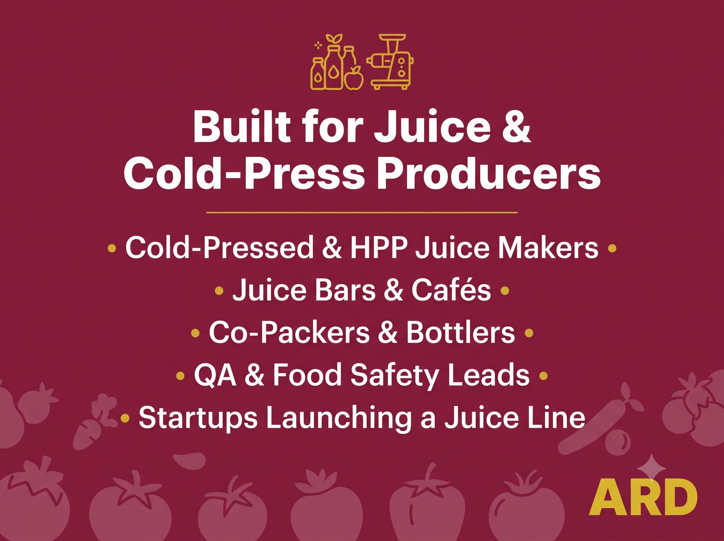 FDA Juice And Cold-Pressed Beverage Food Safety Documentation System Full Pack 21 CFR 120