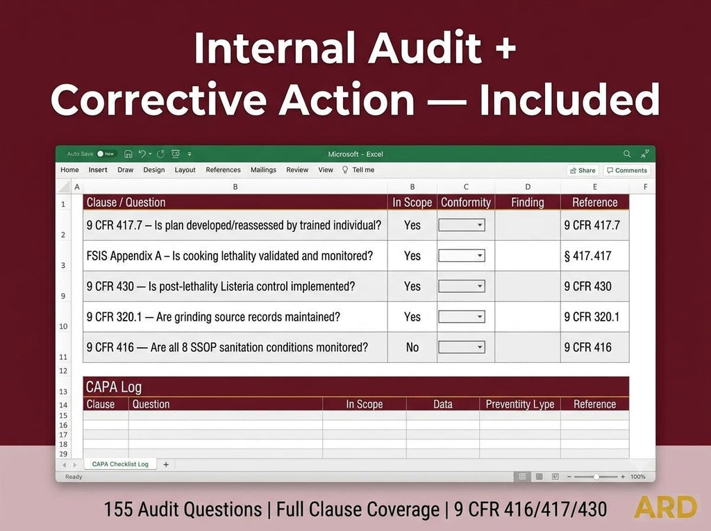 HACCP for Meat & Poultry Documentation System Full Pack + (Bonus 9 CFR FSIS )