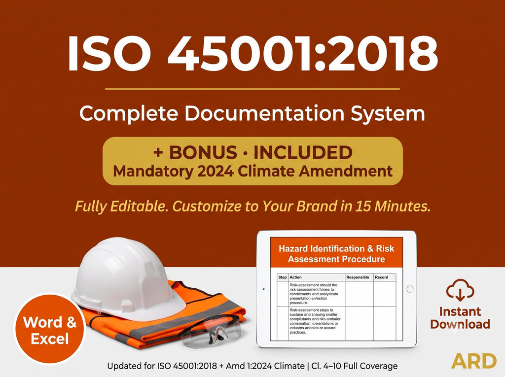 ISO 45001:2018 Occupational Health and Safety Management Full Pack System Documents