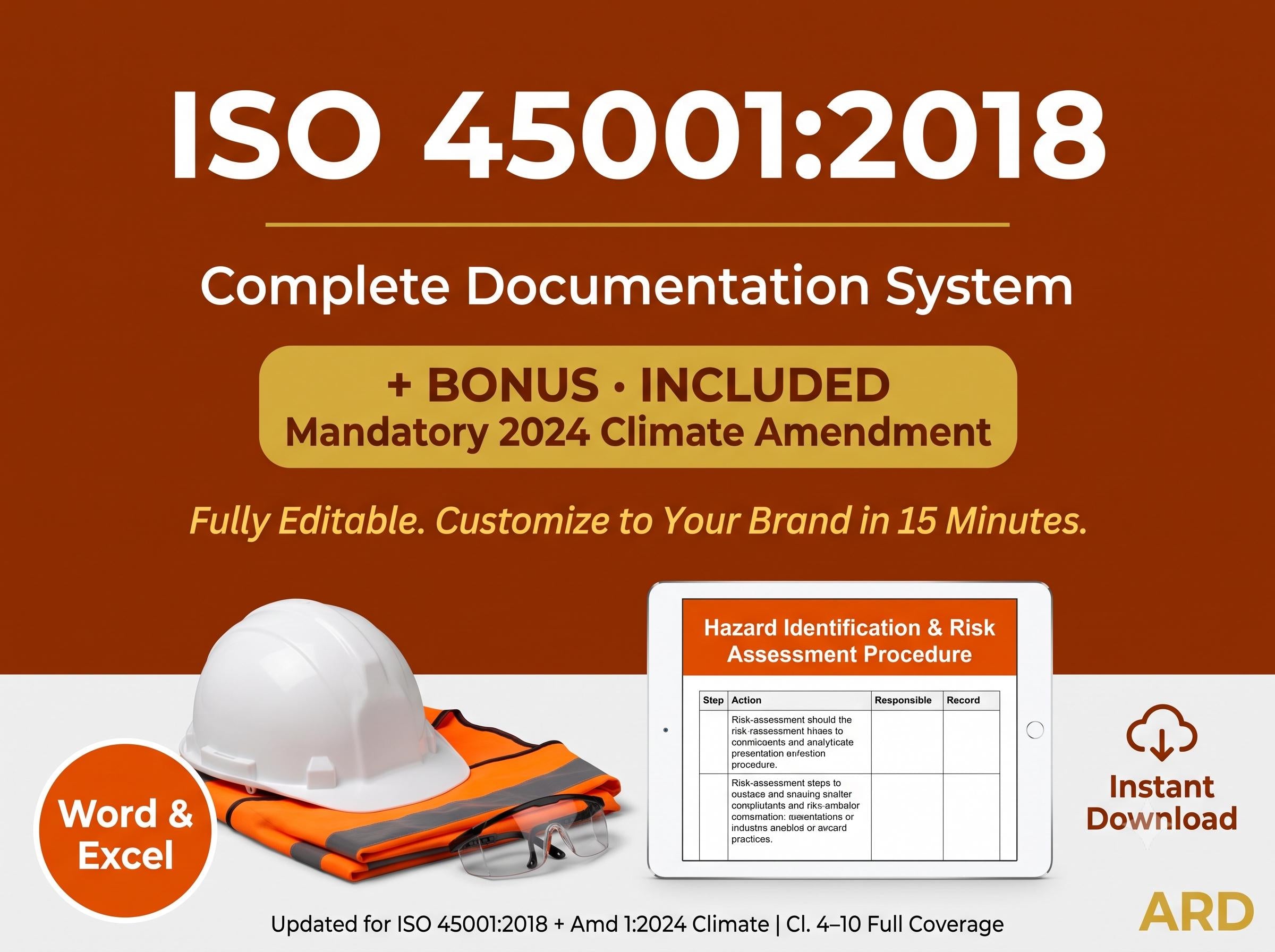 ISO 45001:2018 Occupational Health and Safety Management Full Pack System Documents