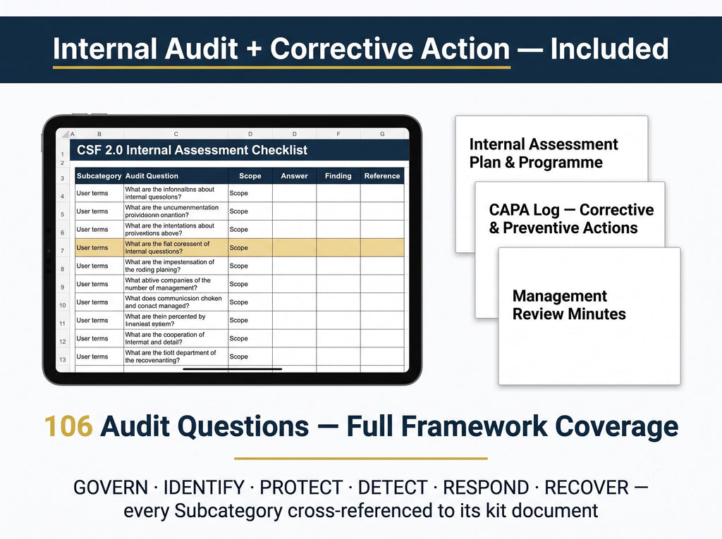 NIST CSF 2.0 Documentation System: Cybersecurity Policy Templates (Word & Excel)