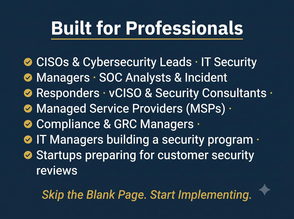 NIST CSF 2.0 Documentation System: Cybersecurity Policy Templates (Word & Excel)