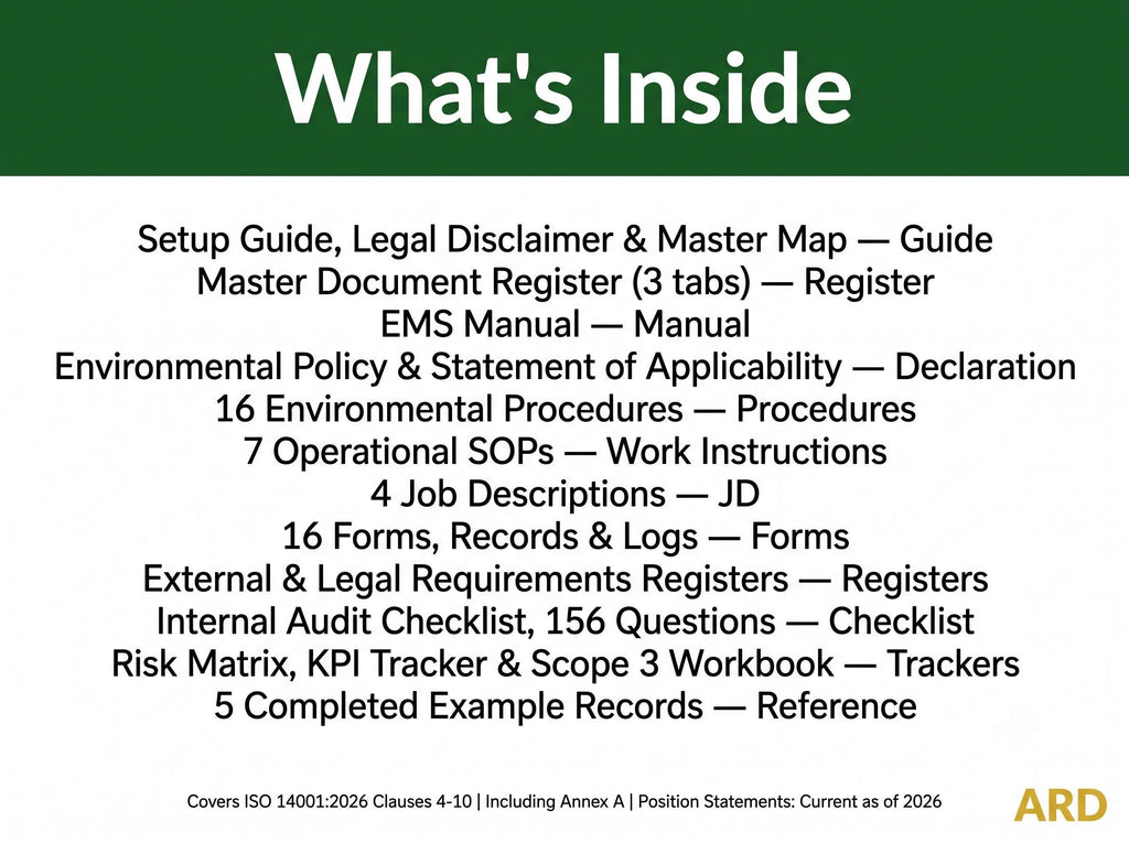 ISO 14001:2026 Environmental Management System Full Pack Documents