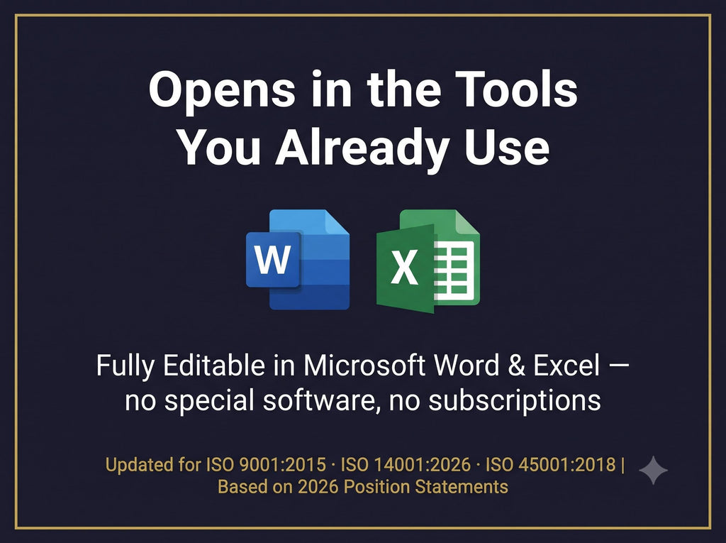 Management Review Complete Documentation System, Editable Word Excel Templates