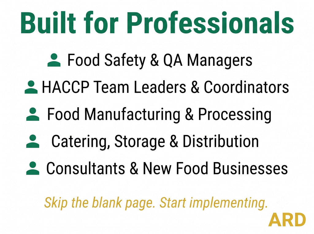 HACCP Food Safety Management System Full Pack Documents