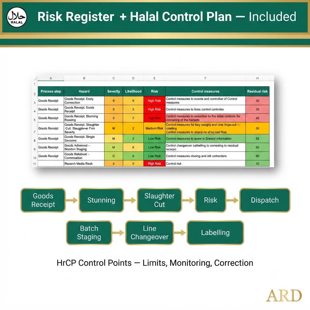 Halal Certification Documentation System Full Pack | OIC/SMIIC 1:2019 | 48 Editable Files | HACCP Slaughter Traceability Audit Records
