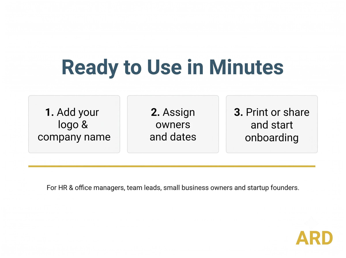 New Hire Onboarding Checklist | Employee Onboarding Template for Small Business | First 90 Days New Employee Checklist | Editable Word