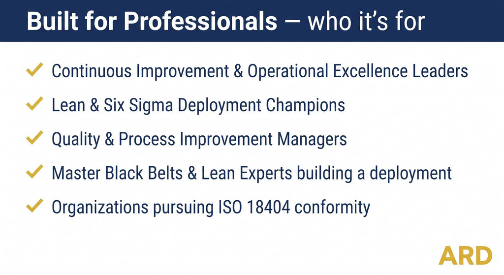 ISO 18404 Lean & Six Sigma System Full Pack (42 Documents | Deployment Competency Framework | Procedures Matrices Audit)