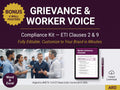 Grievance & Worker Voice System Full Pack + BONUS Posters | SMETA Sedex ETI Audit | Editable Word Excel Policy Procedure Worker Rights