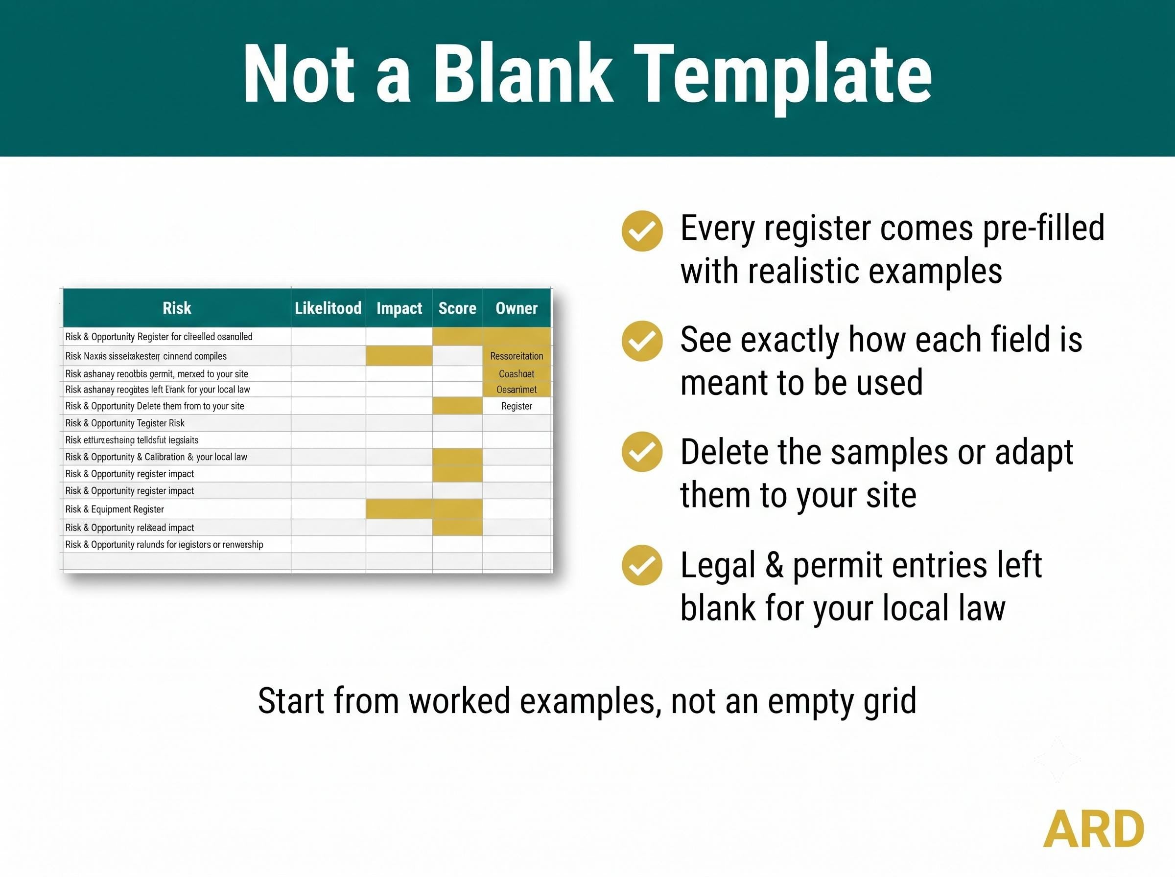 Compliance Registers Bundle | 10 ISO Templates Pre-Filled with Examples | Legal Risk Supplier Permit Calibration KPI | Excel