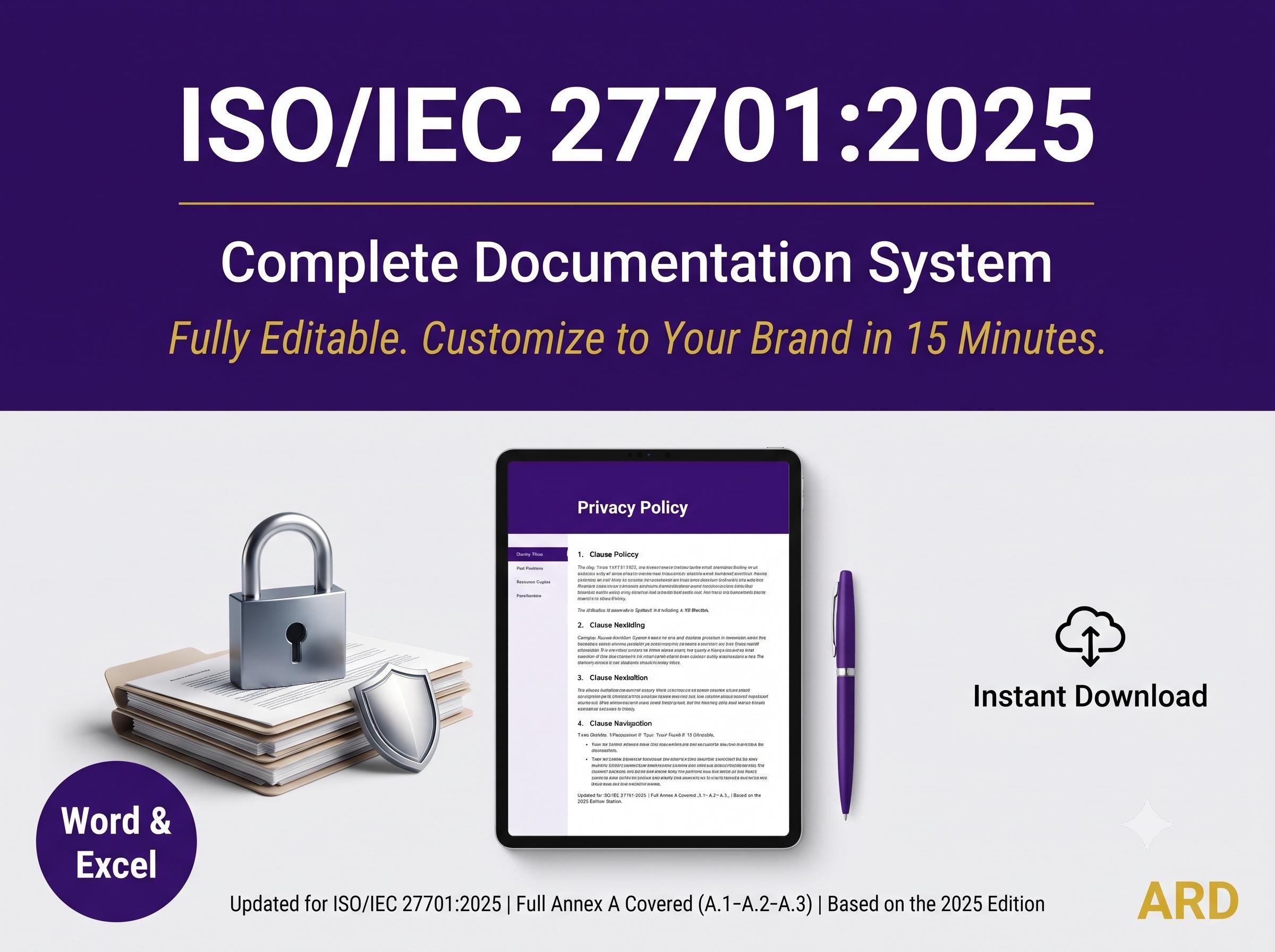 ISO/IEC 27701:2025 Privacy Information Management System Full Pack Documents