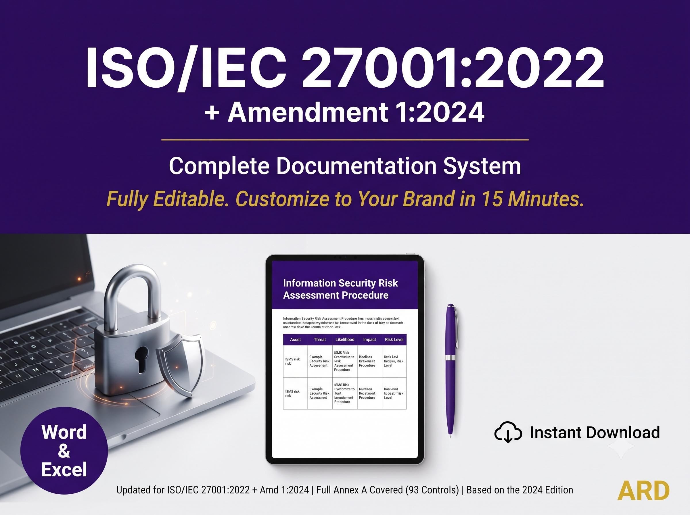 ISO 27001:2022 ISMS Full Pack System Documents + Amendment 1–2024 (Digital Download)