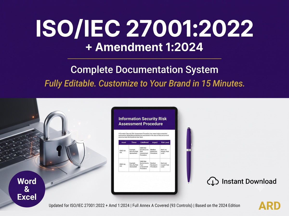 ISO 27001:2022 ISMS Full Pack System Documents + Amendment 1–2024 (Digital Download)