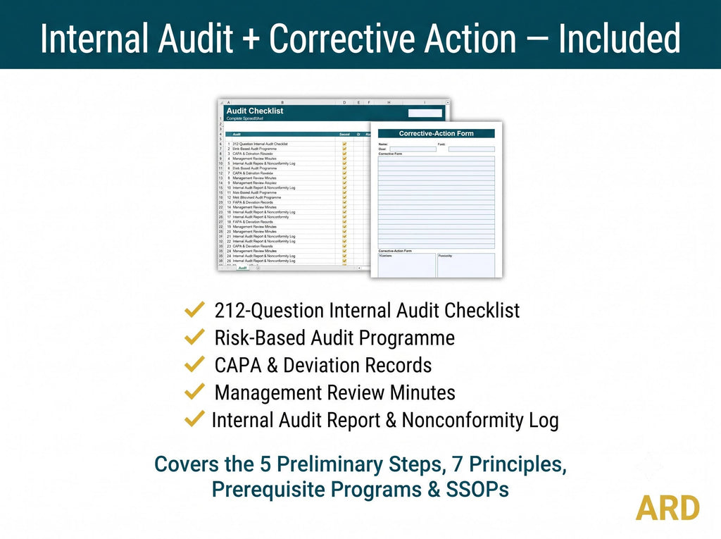 FDA HACCP Food Safety Documentation System Full Pack For All Sectors ( NACMCF CGMp SSOp )