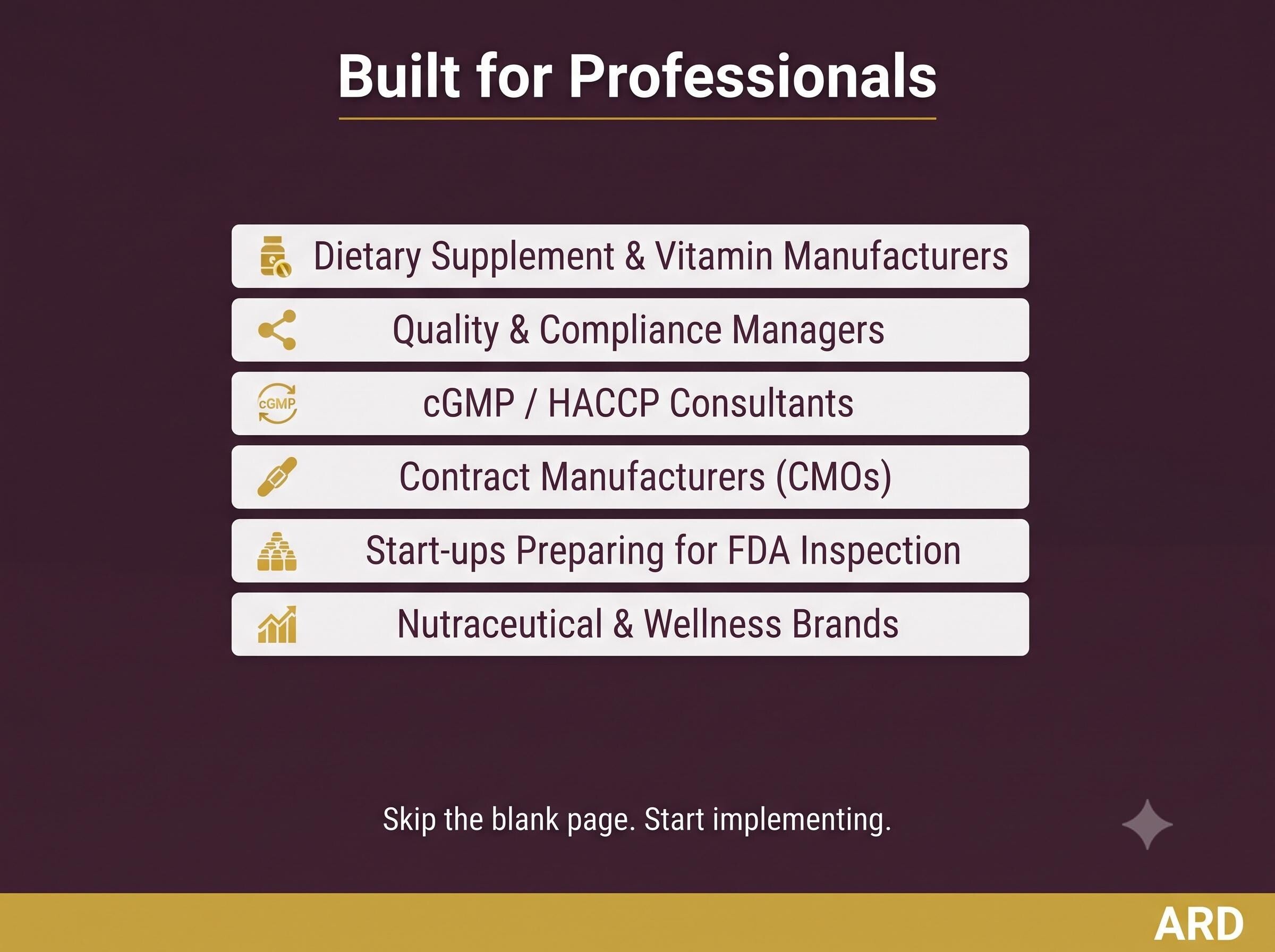Dietary Supplement cGMP HACCP System Documents Full Pack (FDA 21 CFR Part 111 Quality Manual SOp Batch Record Haccp Plan Audit Checklist )