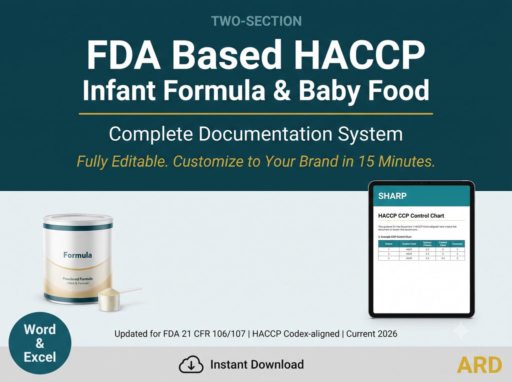 FDA Based Infant Formula Baby Food HACCP System Full Pack