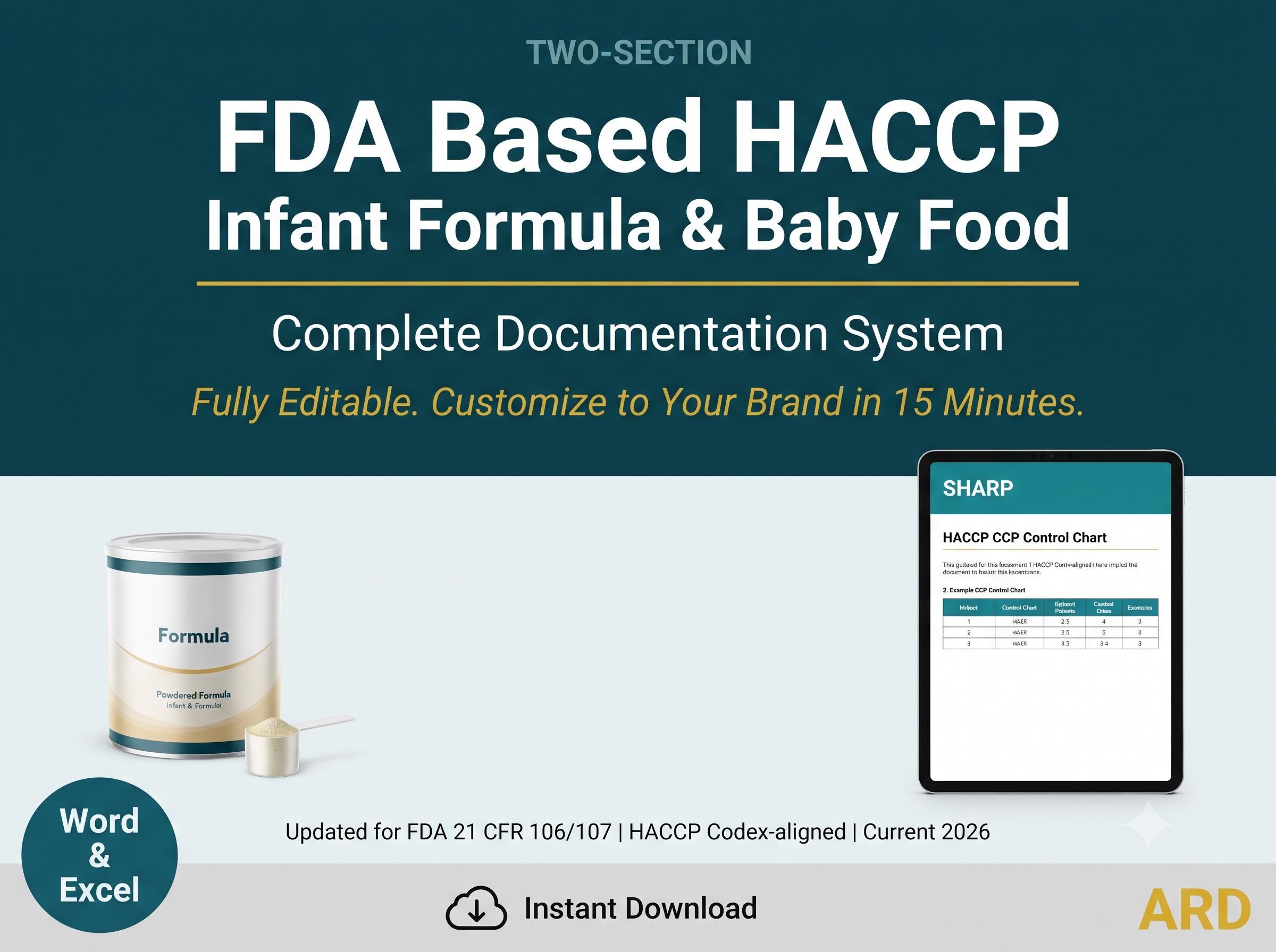 FDA Based Infant Formula Baby Food HACCP System Full Pack