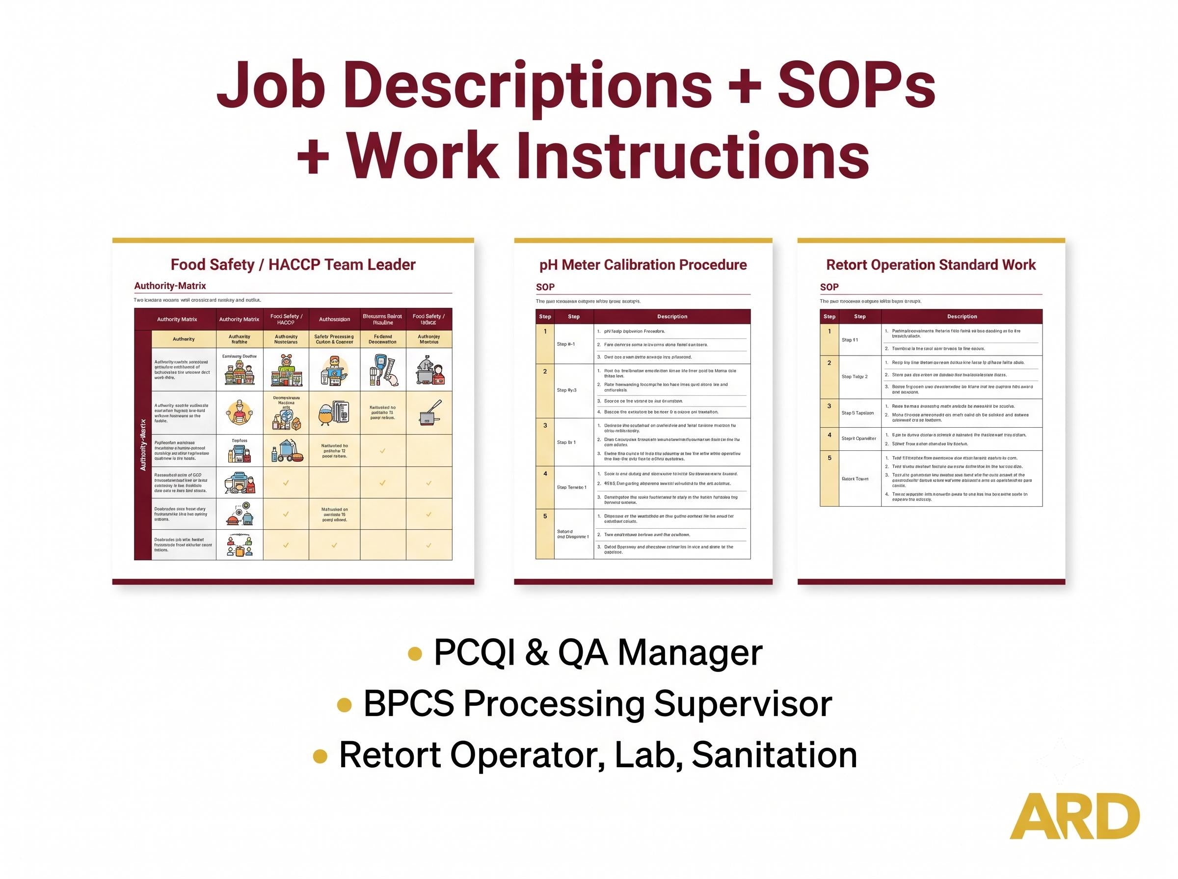 FDA HACCP Acidified , Low-Acid Canned Foods, Sauce, Spice & Dry Blends Food Safety Documentation System Full Pack