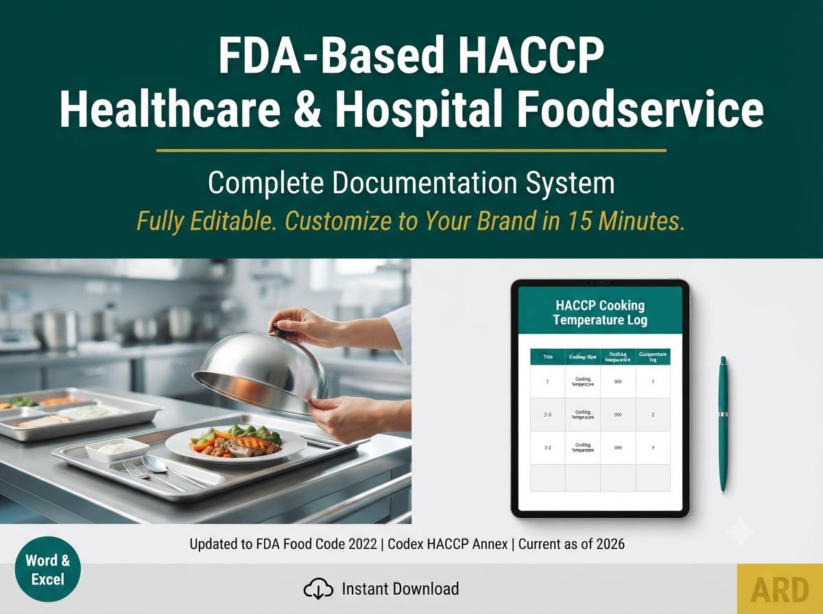 HACCP Food Safety Documentation Kit – Hospital Healthcare Foodservice (Digital Download)