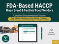 HACCP Food Safety System Full Pack for Food Trucks & Festival Vendors - FDA Food Code Mass Event Documentation