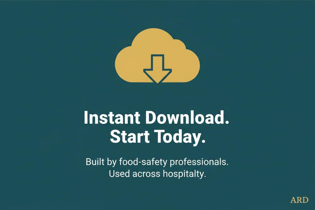 HACCP Food Safety Documentation Kit for Hotels & Hospitality Foodservice — FDA Food Code 2022 | Codex HACCP | 54 Documents, 206 Pages