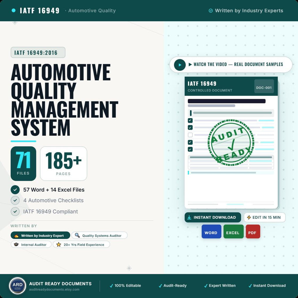 IATF 16949:2016 Automotive QMS System Full Pack Documents