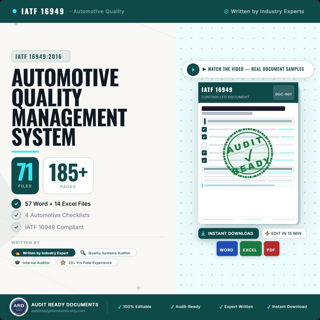 IATF 16949:2016 Automotive QMS System Full Pack Documents