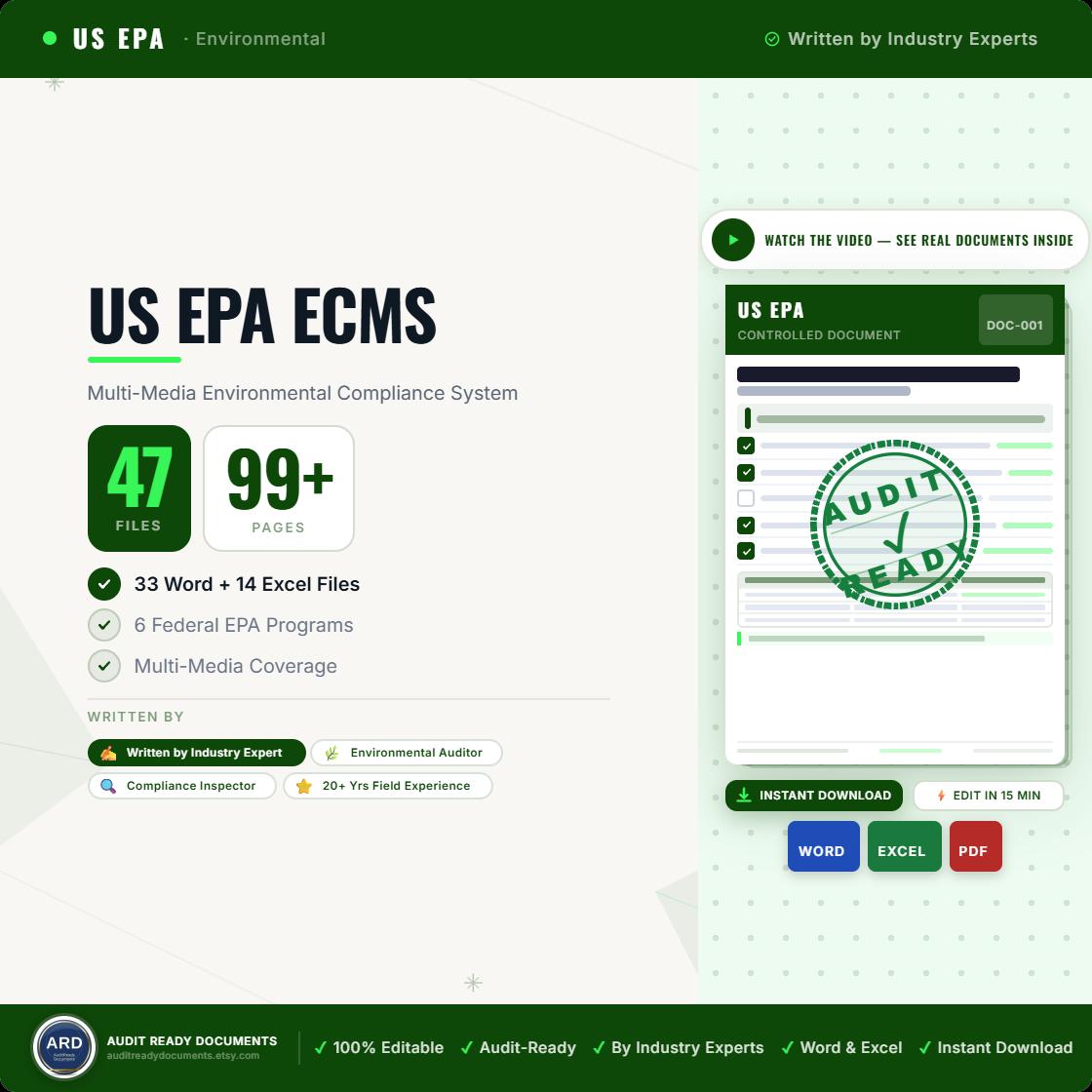 US EPA Environmental Compliance System Full Pack Documents | CAA CWA RCRA EPCRA SPCC