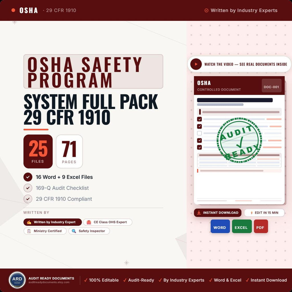 OSHA Safety Program System Full Pack Documents