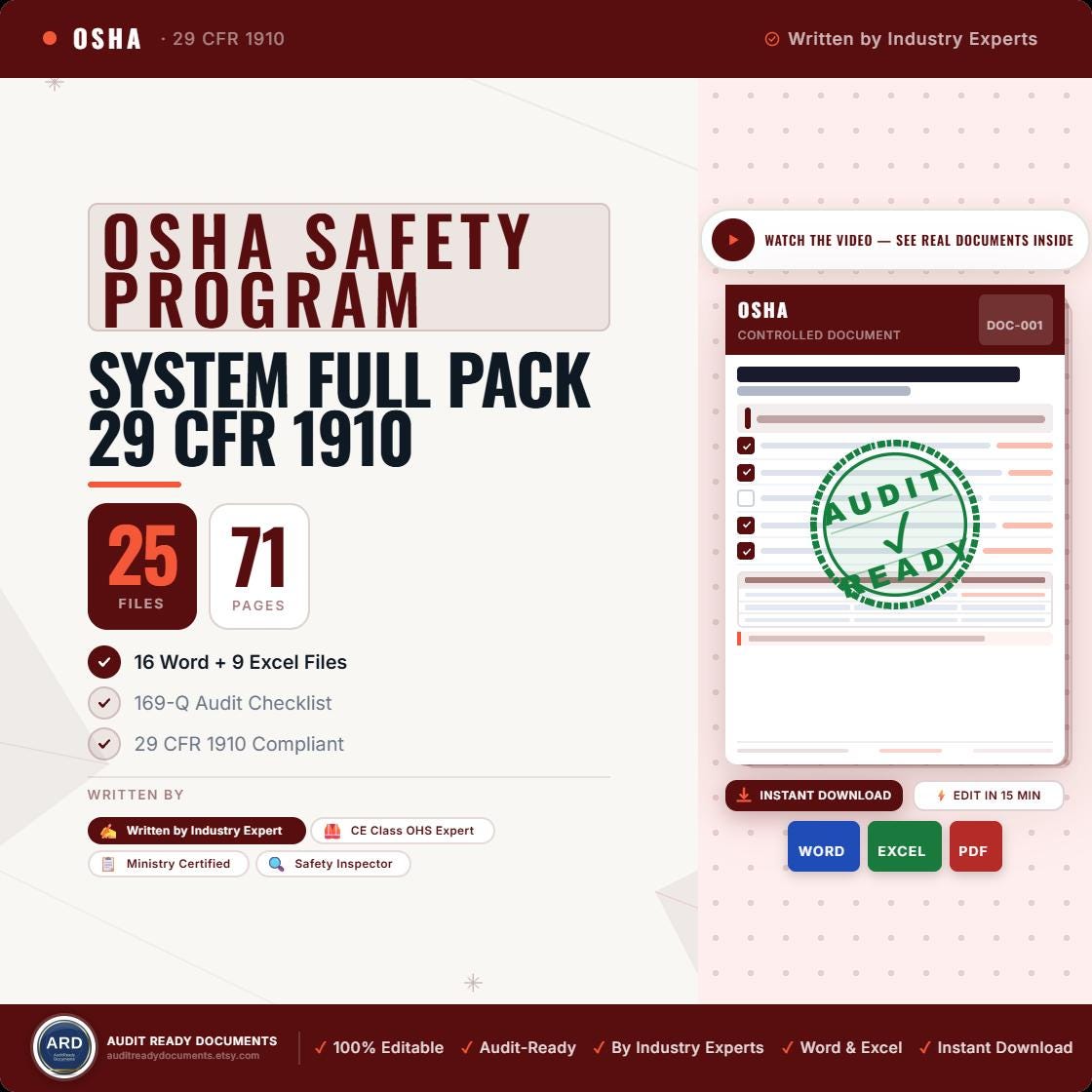 OSHA Safety Program System Full Pack Documents